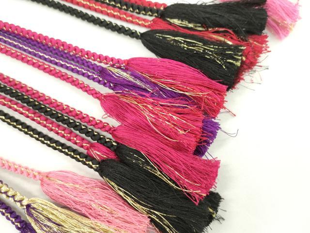 平和屋着物●和装小物 振袖用飾り付き帯締め１０本セット パール 花 金糸 逸品 CAAX8194ju