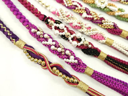 平和屋着物●和装小物 振袖用飾り付き帯締め１０本セット パール 花 ハート 金糸 逸品 CAAX8197ju