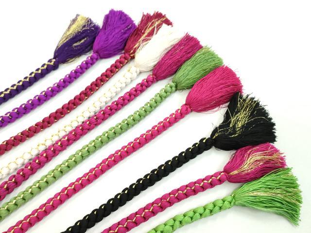 平和屋着物●和装小物 振袖用飾り付き帯締め１０本セット パール 花 ハート 金糸 逸品 CAAX8197ju
