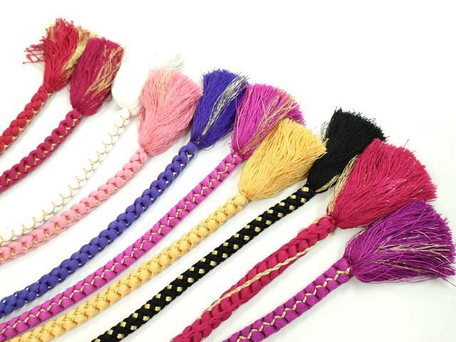 平和屋着物●和装小物 振袖用飾り付き帯締め１０本セット パール 花 金銀糸 逸品 CAAX8202ju