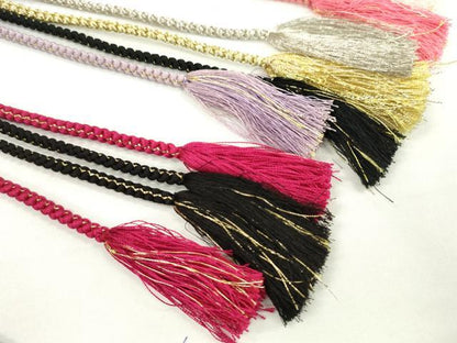 平和屋着物●和装小物　振袖用飾り付き帯締め１０本セット　パール　花　金銀糸　逸品　CAAX8205ju