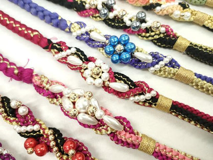 平和屋着物●和装小物 振袖用飾り付き帯締め１０本セット パール 花 金銀糸 逸品 CAAX8207ju