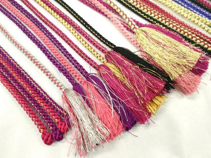 平和屋着物●和装小物 振袖用飾り付き帯締め１０本セット パール 花 金銀糸 逸品 CAAX8207ju