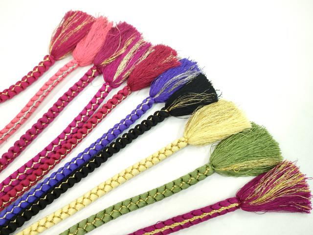 平和屋着物●和装小物 振袖用飾り付き帯締め１０本セット パール 花 金銀糸 逸品 CAAX8207ju