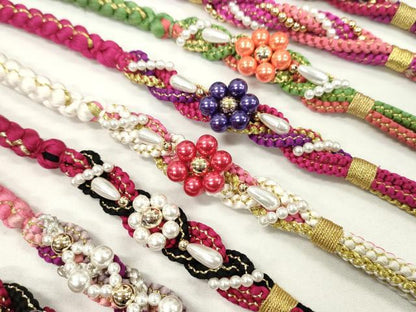平和屋着物●和装小物 振袖用飾り付き帯締め１０本セット パール 花 金糸 逸品 CAAX8210ju