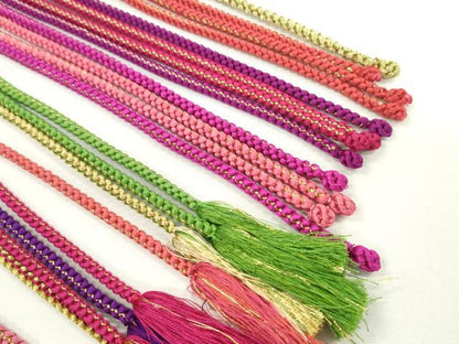 平和屋着物●和装小物 振袖用飾り付き帯締め１０本セット パール 花 金糸 逸品 CAAX8210ju