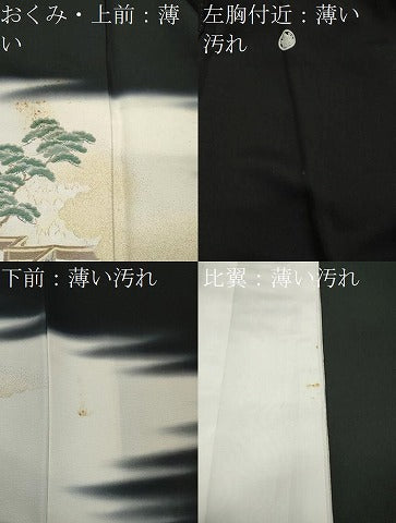 平和屋着物■豪華黒留袖　寿光織　人物風景文　金糸　正絹　逸品　CAAX8531dy