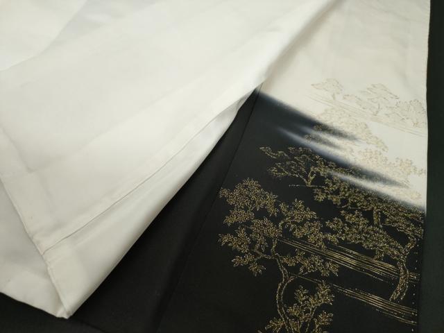 平和屋着物■豪華黒留袖　寿光織　人物風景文　金糸　正絹　逸品　CAAX8531dy