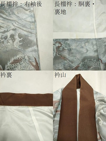 平和屋着物●男性 紬 アンサンブル・長襦袢セット 100亀甲 正絹 逸品 CAAX8537dy