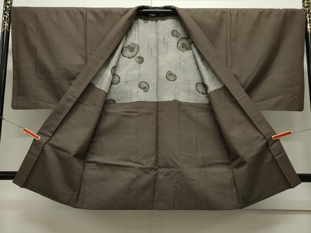 平和屋着物●男性 紬 アンサンブル・長襦袢セット 100亀甲 正絹 逸品 CAAX8537dy