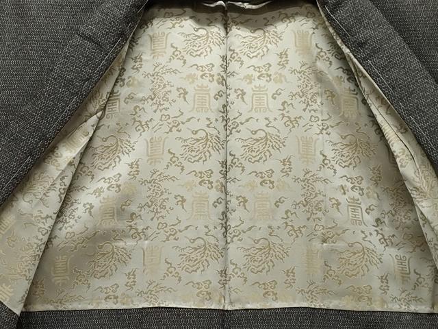 平和屋着物●男性　紬　アンサンブル　120亀甲　正絹　逸品　CAAX8538dy