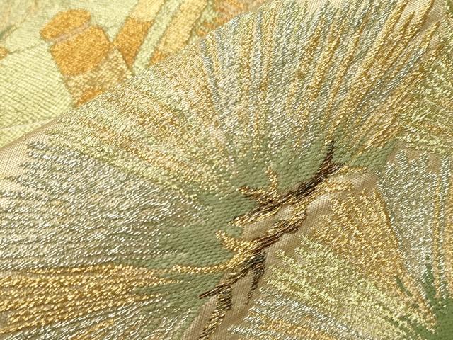 平和屋着物▼六通柄袋帯　渡橋　枝松文　金銀糸　正絹　逸品　CAAX8732dy