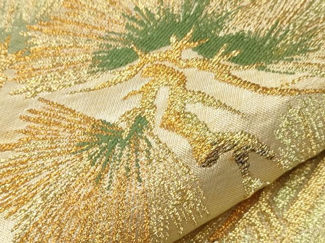 平和屋着物▼六通柄袋帯　渡橋　枝松文　金銀糸　正絹　逸品　CAAX8732dy