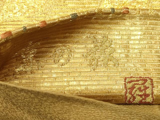 平和屋着物▼六通柄袋帯 作家物 京の旅 京の町家 金糸 正絹 逸品 CAAX8744dy