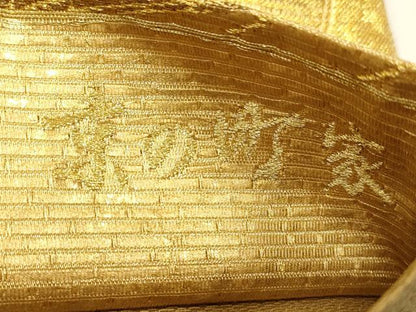 平和屋着物▼六通柄袋帯 作家物 京の旅 京の町家 金糸 正絹 逸品 CAAX8744dy