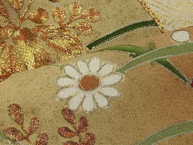 平和屋着物■豪華黒留袖 駒刺繍 五三桐芝花文 暈し染め 金彩 正絹 逸品 CAAX8855oy