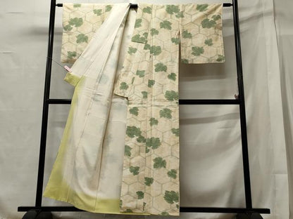 平和屋着物■上質な紬 亀甲舞葉文 正絹 逸品 CAAX8908oy