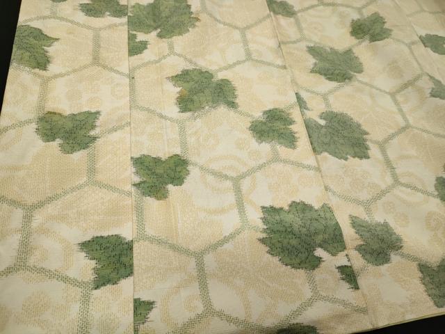 平和屋着物■上質な紬 亀甲舞葉文 正絹 逸品 CAAX8908oy