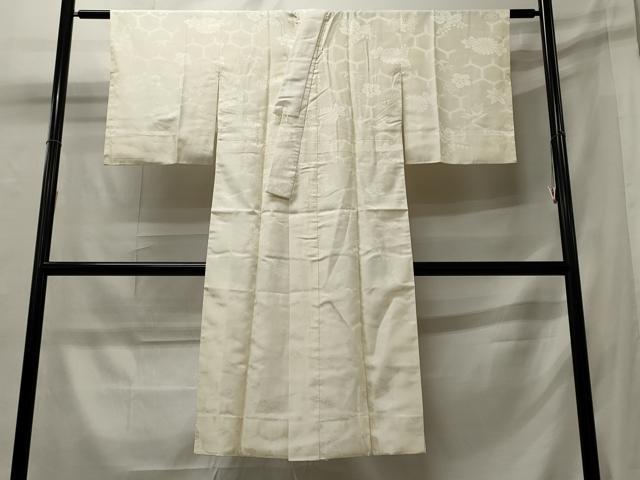 平和屋着物■長襦袢　袷　亀甲花地紋　正絹　逸品　CAAX8933oy