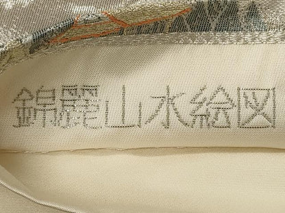 平和屋着物◎六通柄袋帯 錦麗山水絵図 全面プラチナ箔使用 二重箔 正絹 逸品 CAAX9160oy