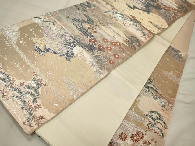 平和屋着物◎六通柄袋帯 桃山絵巻 金銀糸 正絹 逸品 CAAX9176oy