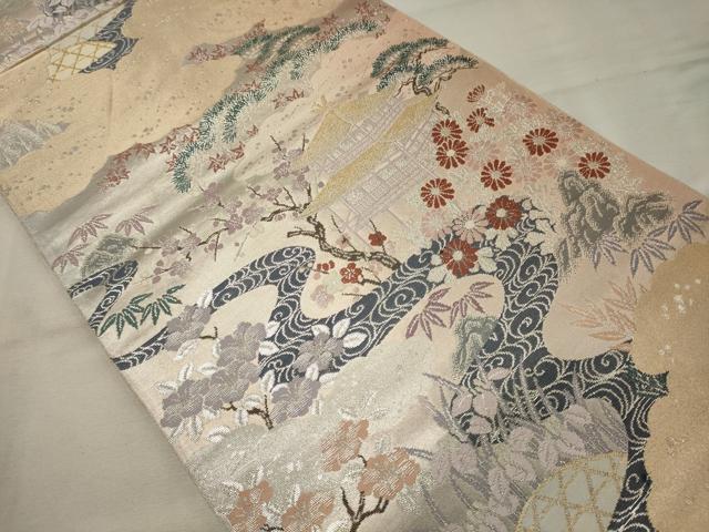平和屋着物◎六通柄袋帯 桃山絵巻 金銀糸 正絹 逸品 CAAX9176oy