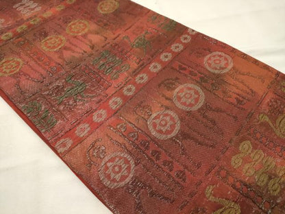 平和屋着物◎六通柄袋帯 壁画文様 正絹 逸品 CAAX9191oy