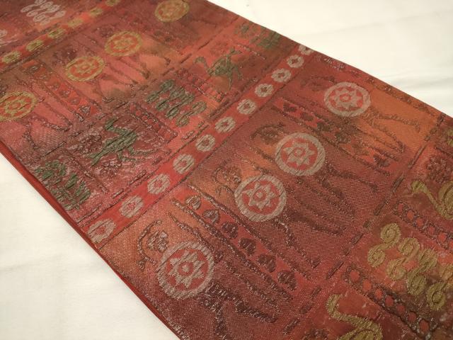 平和屋着物◎六通柄袋帯 壁画文様 正絹 逸品 CAAX9191oy