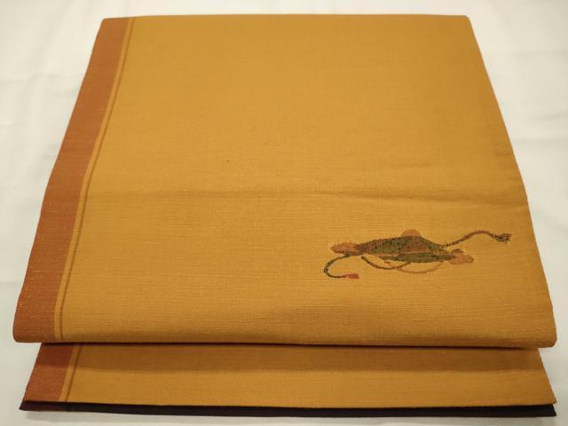 平和屋着物◎太鼓柄袋帯 作家物 紬地 吉祥文 正絹 逸品 CAAX9197oy