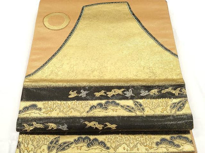 平和屋着物●六通柄袋帯 人間国宝 富士相生 大場松魚の世界 金銀糸 引箔 正絹 逸品 CAAX9208yk