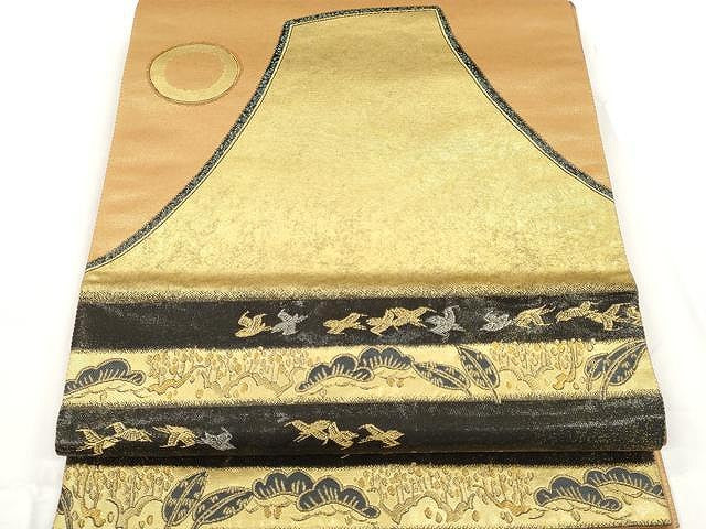 平和屋着物●六通柄袋帯 人間国宝 富士相生 大場松魚の世界 金銀糸 引箔 正絹 逸品 CAAX9208yk