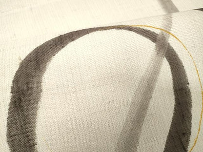 平和屋着物▽スリーシーズン 春夏秋 太鼓柄袋帯 手描き 紬地 丸文 反端付き 正絹 逸品 CAAX9221yk