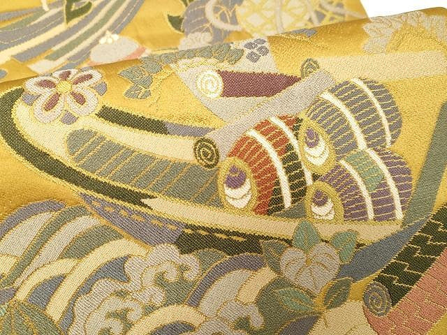 平和屋着物●六通柄袋帯　鬼壁錦　碧涛秀宝文　正絹　逸品　CAAX9254yk