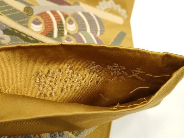 平和屋着物●六通柄袋帯　鬼壁錦　碧涛秀宝文　正絹　逸品　CAAX9254yk