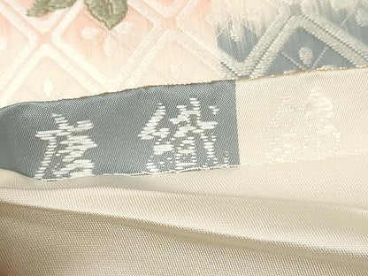 平和屋着物●六通柄袋帯　唐織錦　絵扇小花文　正絹　逸品　CAAX9257yk