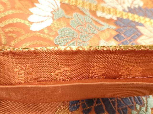 平和屋着物●六通柄袋帯 唐織 能衣唐錦 舞菊文 正絹 逸品 CAAX9263yk