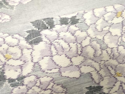 平和屋着物●全通柄袋帯　小千谷紬　枝花文　正絹　逸品　CAAX9268yk