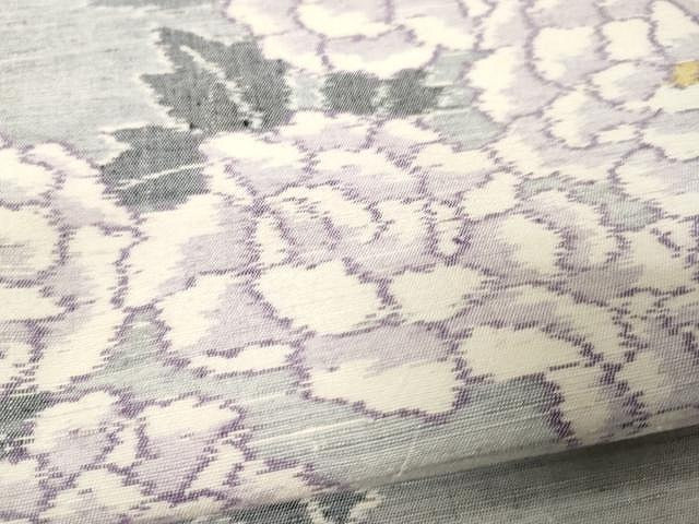 平和屋着物●全通柄袋帯　小千谷紬　枝花文　正絹　逸品　CAAX9268yk