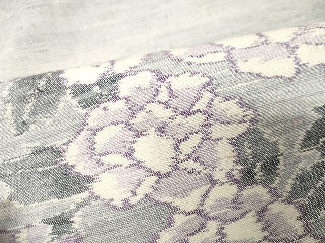 平和屋着物●全通柄袋帯　小千谷紬　枝花文　正絹　逸品　CAAX9268yk