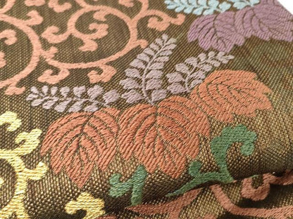 平和屋着物▽スリーシーズン 春夏秋 六通柄袋帯 唐織 舞衣 桐唐草文 金糸 正絹 逸品 CAAX9271yk