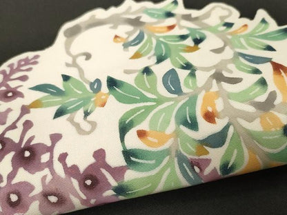 平和屋着物●塩瀬　九寸開き名古屋帯　型染め　枝花文　黒地　正絹　逸品　CAAX9313yk