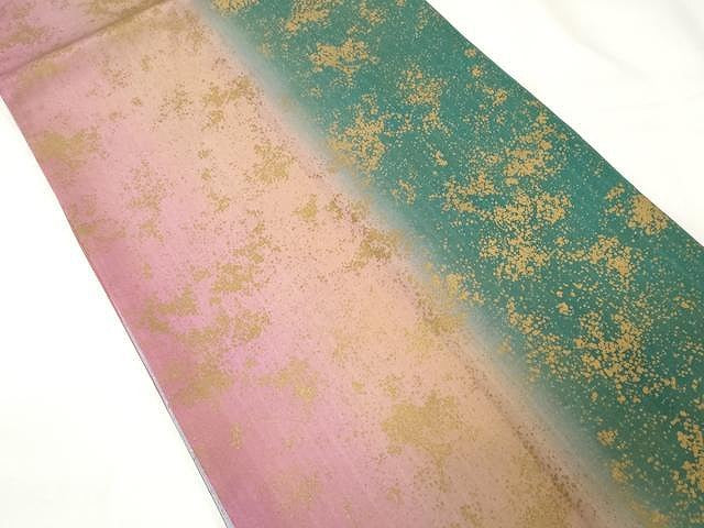 平和屋着物●全通柄袋帯　本場縞大島紬　吉祥文　金彩　証紙付き　正絹　逸品　CAAX9320yk