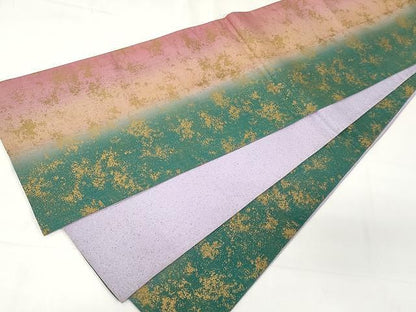 平和屋着物●全通柄袋帯　本場縞大島紬　吉祥文　金彩　証紙付き　正絹　逸品　CAAX9320yk