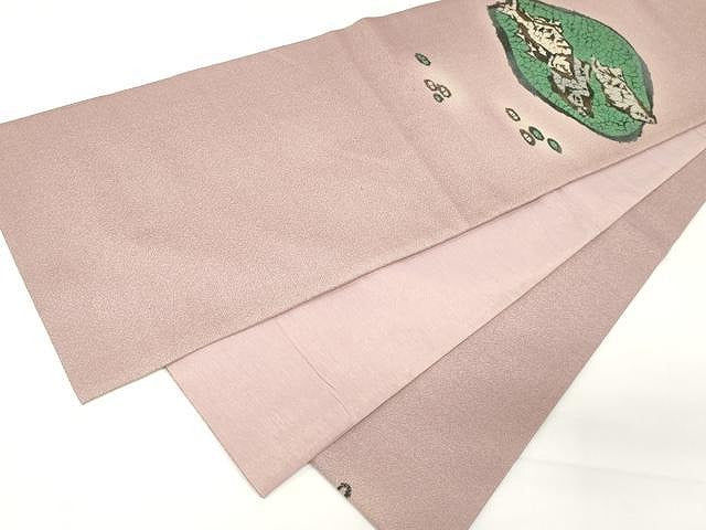 平和屋着物●太鼓柄京袋帯　魚　金通し地　正絹　逸品　CAAX9326yk