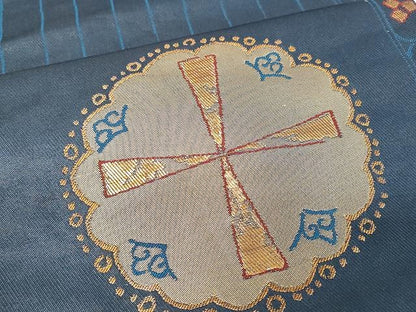 平和屋着物●六通柄袋帯 唐織 藤に蝶 金糸 正絹 逸品 CAAX9531yk