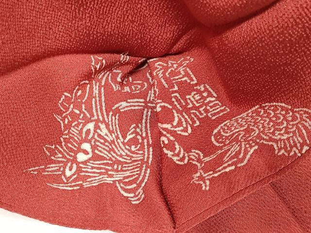 平和屋着物●九寸名古屋帯　型染め　春夏秋冬　丸文　鬼しぼ縮緬　正絹　逸品　CAAX9371yk