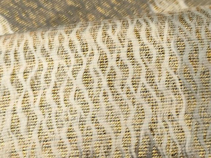平和屋着物▽スリーシーズン 春夏秋 両面 六通柄袋帯 市松文 金糸 正絹 逸品 CAAX9422yk
