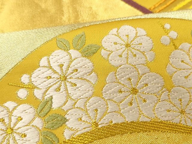 平和屋着物●西陣織　天保初年創始の京の老舗　洛陽織物　六通柄袋帯　唐織　山路桜菊文　金糸　正絹　逸品　CAAX9439yk