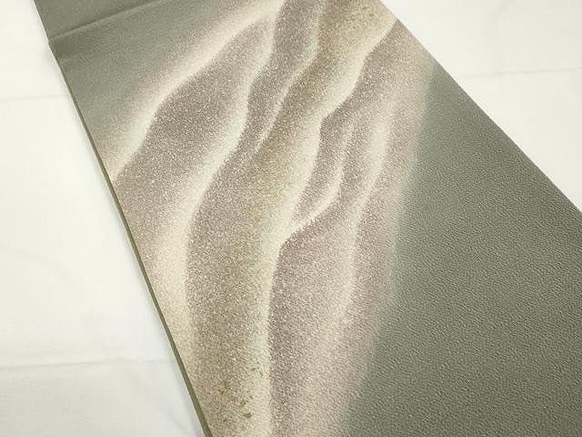 平和屋着物●太鼓柄袋帯　風景文　金彩　鬼しぼ縮緬　正絹　逸品　CAAX9444yk