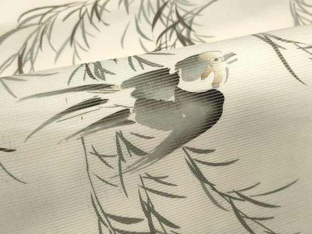 平和屋着物＊夏物 創作 九寸名古屋帯 手描き 飛鳥枝笹文 正絹 逸品 CAAX9479yk
